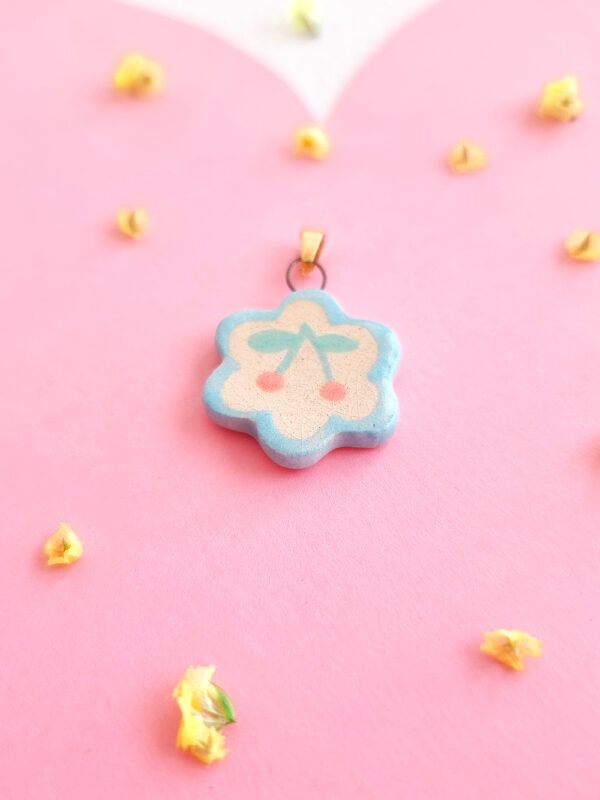 Charm Cerámica Cherry Blue