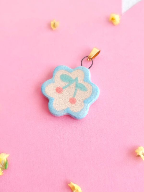 Charm Cerámica Cherry Blue