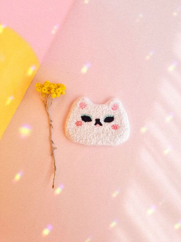 bordado-punch-needle-gato-love_1 Tapiz Punch Needle Gato Love