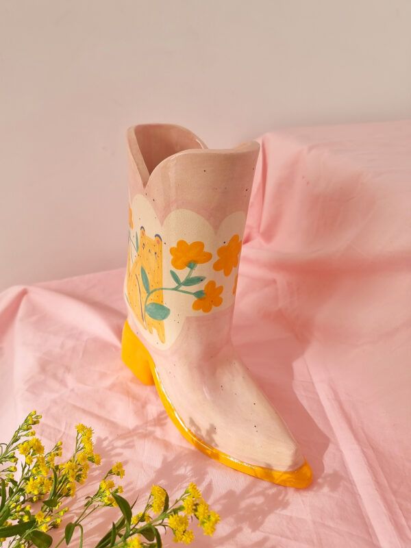 jarron-de-ceramica-bota-floral-cheetah_4 Jarrón de Cerámica Bota Floral Cheetah