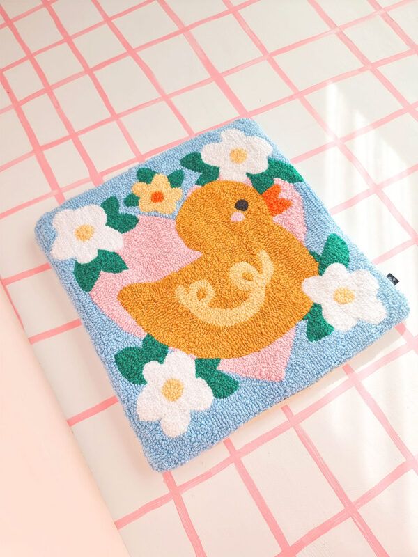 Funda de Cojín Punch Needle Ducky Duck
